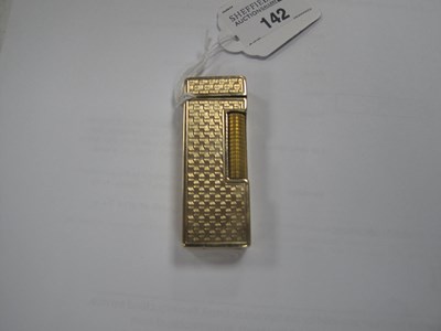 Lot 142 - Dunhill; A 9ct Gold Cigarette Lighter, allover...