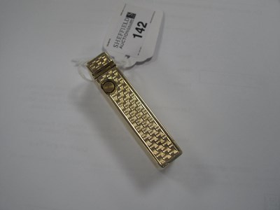 Lot 142 - Dunhill; A 9ct Gold Cigarette Lighter, allover...