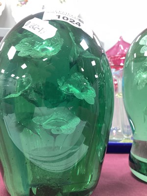 Lot 1024 - A Large Late XIX Century Green Glass Dump...
