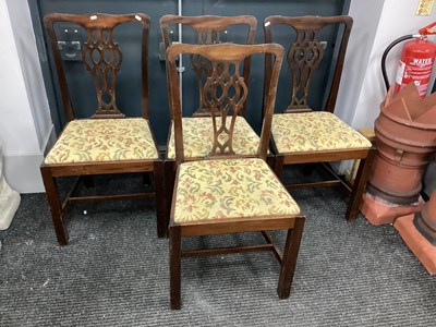 Lot 1587 - A Set of Four XVIII Century Mahogany Dining...