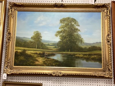 Lot 1500 - English School; Rural Scene with two boys...