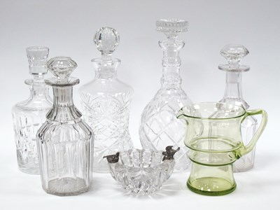 Lot 1217 - A Pair of XIX Century Mallet Glass Decanters,...