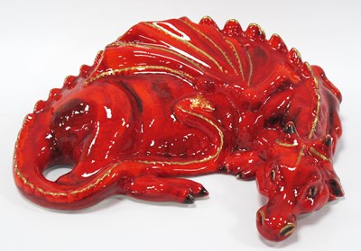 Lot 1275 - Anita Harris Large Coiled Model of a Dragon,...