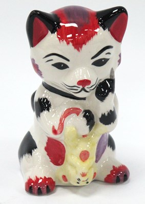 Lot 1269 - Lorna Bailey Gotcha The Cat, 12.5cm tall.