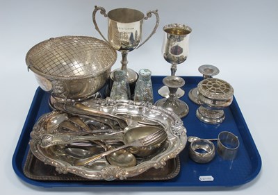 Lot 1248 - Silver Spoon and Two Napkin Holders, plated...
