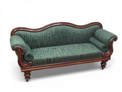 Lot 1537 - A XIX Century Mahogany Settee, with shaped top...