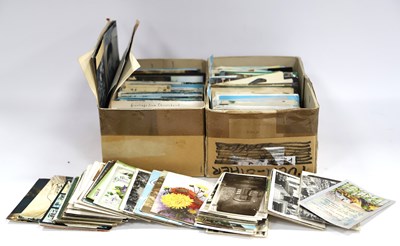 Lot 1371 - Two Shoe Boxes of Picture Postcards, dating...
