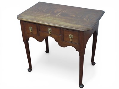 Lot 1566 - An XVIII Century Oak Lowboy, with three small...
