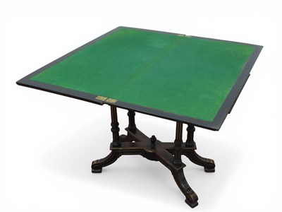 Lot 1565 - A XIX Century Ebonised Card Table, with...