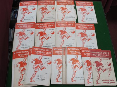 Lot 882 - Rotherham United 1950s Home Programmes, 52-3 v...