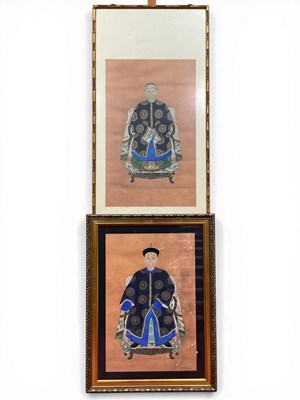 Lot 1129 - A Pair of Chinese Ancestor Portraits (Early XX...