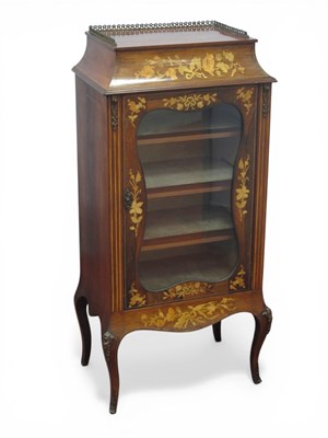 Lot 1596 - An Early XX Century Rosewood Inlaid Vitrine,...