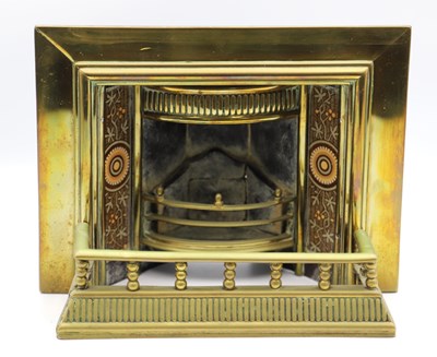 Lot 1299 - A Late XIX Century Brass Miniature Fireplace...