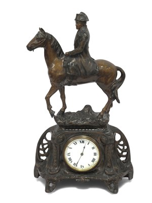Lot 1508 - An Early XX Century Spelter Mantle Clock,...