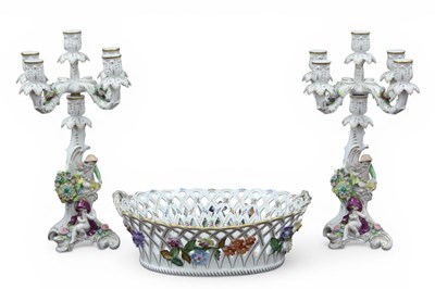 Lot 1029 - A Pair of Sitzendorf Porcelain Four Branch...