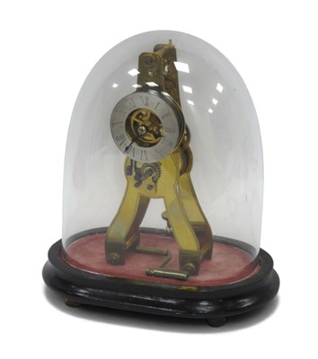 Lot 1502 - A Modern Small Skeleton Clock, with lacquered...