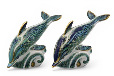 Lot 1094 - Two Royal Crown Derby Porcelain Paperweights,...