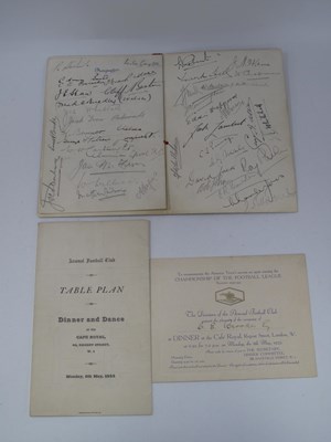 Lot 676 - Arsenal 1933 Autographed Eight Page Dinner...
