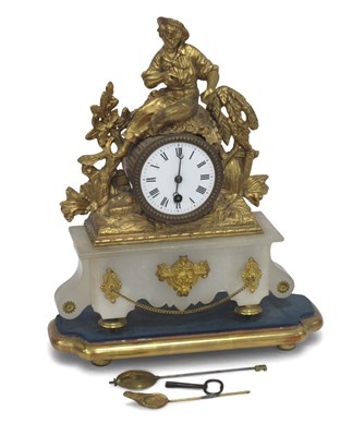 Lot 1506 - A Late XIX Century Mantle Clock, the gilt...