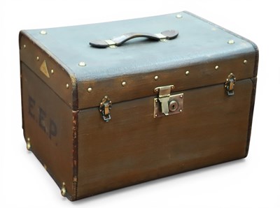 Lot 1326 - An Edwardian Canvas and Leather Edged Travel...