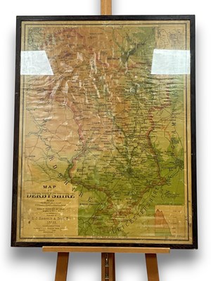 Lot 1238 - An Early XX Century Map of Derbyshire, showing...
