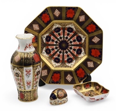 Lot 1043 - A Royal Crown Derby Porcelain Vase, of lobed...