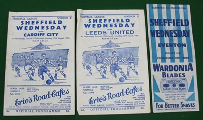 Lot 837 - Sheffield Wednesday Home Programmes 1945-6 v....