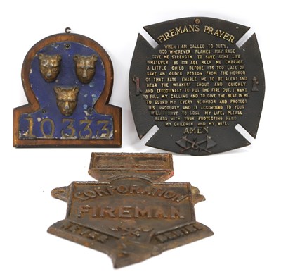 Lot 1302 - A Cast Iron Fire Mark Inscribed 'Corporation...