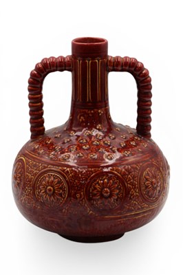 Lot 1024 - A Burmantofts Pottery Two Handled Vase, the...