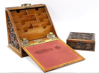 Lot 1298 - A Late XIX Century Stationary Box, profusely...