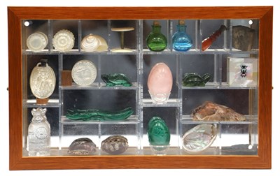 Lot 1321 - A Table Top Display Case, containing mother of...