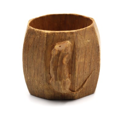 Lot 1281 - A Robert Thompson 'Mouseman' Oak Napkin Ring,...