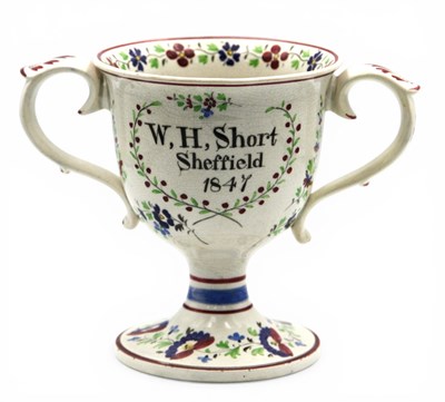Lot 1023 - A Mid XIX Century Pearlware Two-Handled...