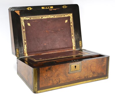 Lot 1285 - A Mid XIX Century Walnut and Brass Bound...