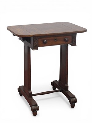 Lot 1609 - A XIX Century Mahogany Sewing Table, with drop...