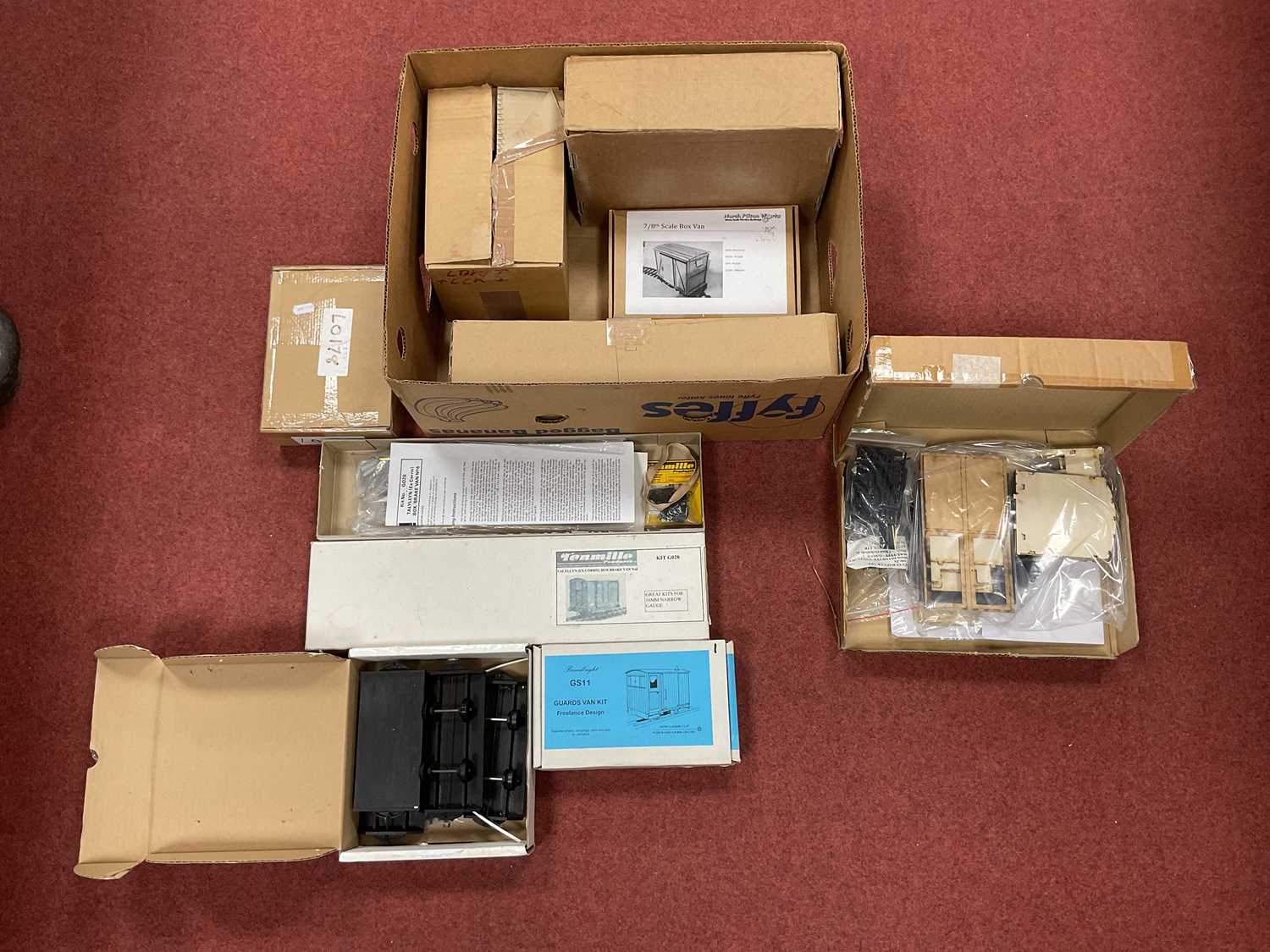 Lot 374 - Nine 10mm Freight Rolling Stock Kits, to...