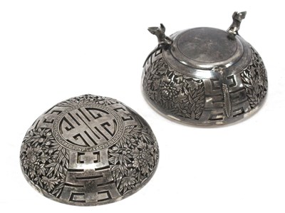 Lot 1127 - A Chinese Silver Pot Pourri Bowl and Cover, of...