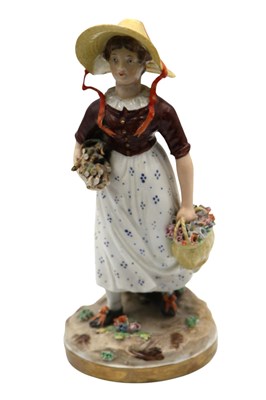 Lot 1077 - A Rockingham Porcelain Figure of a Swiss Girl...