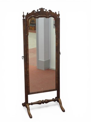 Lot 1520 - A XX Century Mahogany Cheval Mirror, with a...