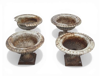 Lot 1523 - A Set of Four XIX Century Cast Iron Garden...