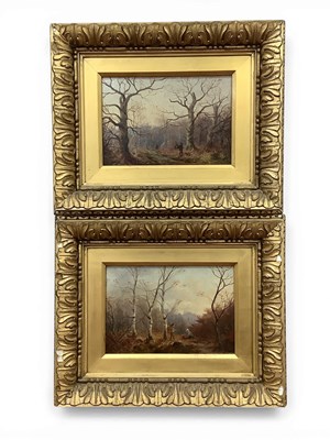 Lot 1176 - W. GREAVES (1846 - 1930) Figures in Wooded...