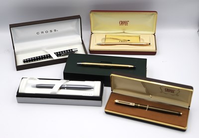 Lot 1349 - A Cross Fountain Pen in a Black and Silver...
