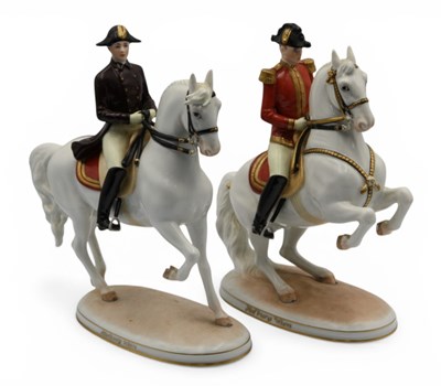 Lot 1069 - A Pair of Vienna Porcelain 'Spanish Riding...