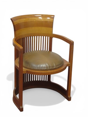 Lot 1540 - Frank Lloyd Wright, Cherrywood Upholstered...