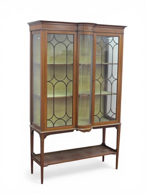 Lot 1594 - Edwardian Mahogany Inlaid Bow Fronted Display...