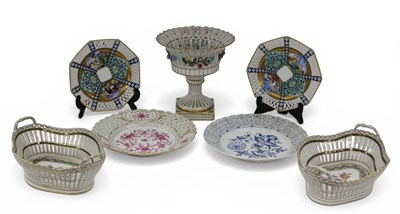 Lot 1057 - A Pair of Dresden Porcelain Baskets, of two...