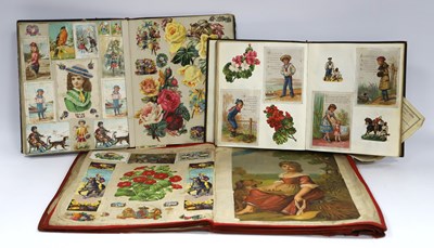 Lot 1375 - Three Albums of Victorian Scraps, to include...