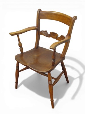 Lot 1562 - A XIX Century Beech-Elm Armchair, with a bar...