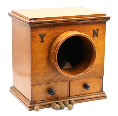 Lot 1291 - A Late XIX Century Oak Gentleman's Club Ballot...
