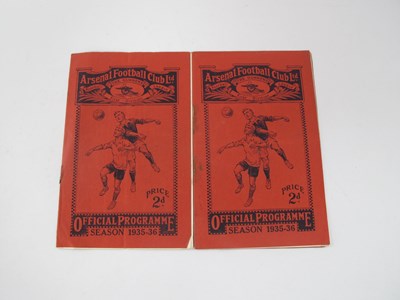 Lot 937 - 1935-36 Arsenal Home Programmes v. Grimsby...